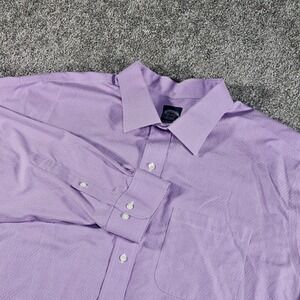 Brooks Brothers Dress Shirt Mens 18.5 34/35 SupimaCotton Non-Iron L/S textured